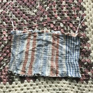 Cotton Candy smocked Tube Crop top